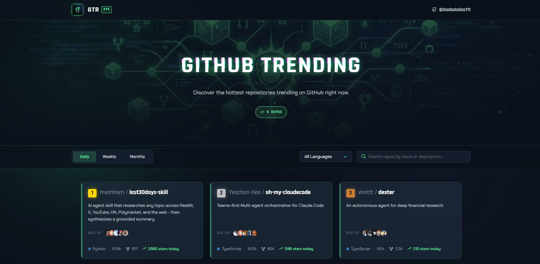 GitHub Trending Repos
